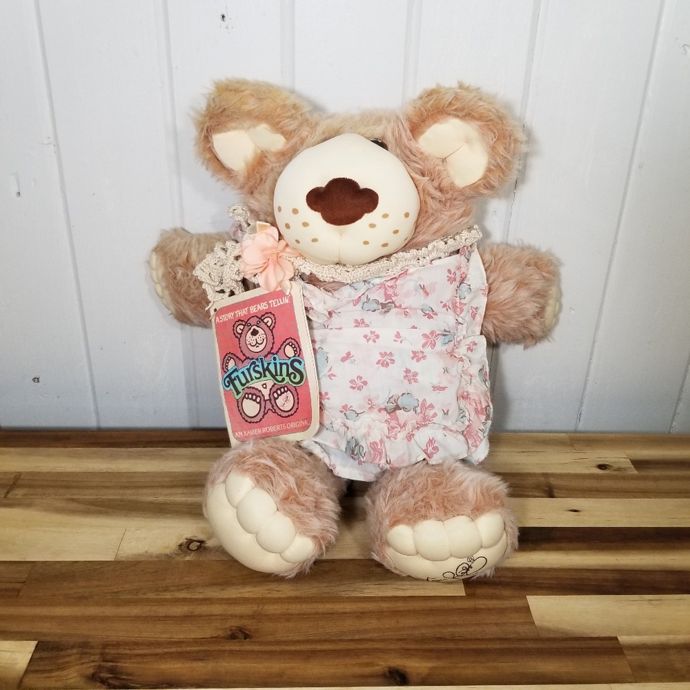 VTG 1985 Xavier Roberts 22" Hattie Furskin Plush Teddy Bear Stuffed Animal Toy